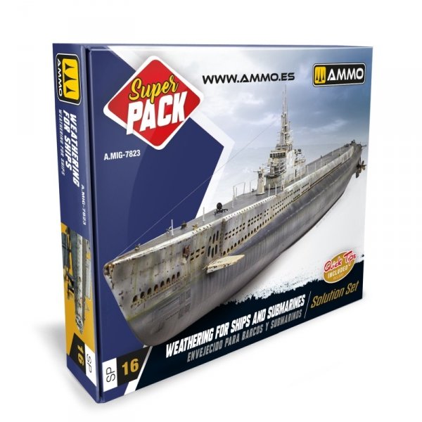 AMMO of Mig Jimenez 7823 SUPER PACK Weathering for Ships and Submarines