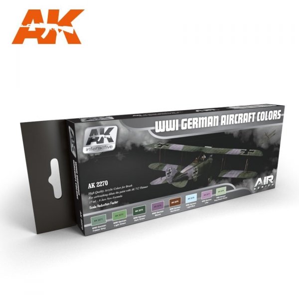 AK Interactive AK2270 WWI GERMAN AIRCRAFT COLORS 8x17ml