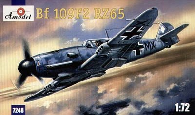 A-Model 07248 Messerschmitt Bf-109F2 RZ65 German WW2 Fighter 1:72