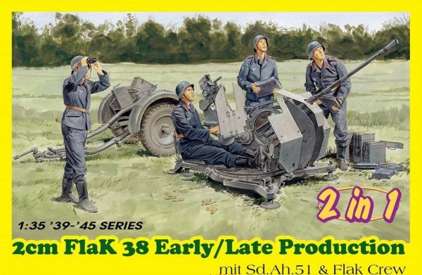 Dragon 6942 2cm FlaK 38 Early/Late Production mit Sd.Ah.51 and Crew (2in1) 1/35