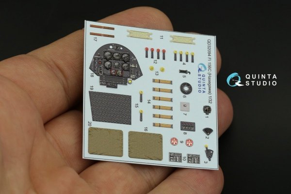 Quinta Studio QD32094 Fi 156C 3D-Printed &amp; coloured Interior on decal paper (Hasegawa) 1/32