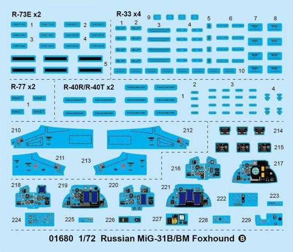 Trumpeter 01680 MiG-31B/BM Foxhound 1/72