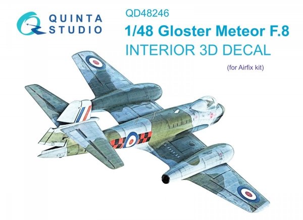 Quinta Studio QD48246 Meteor F.8 3D-Printed &amp; coloured Interior on decal paper (Airfix) 1/48