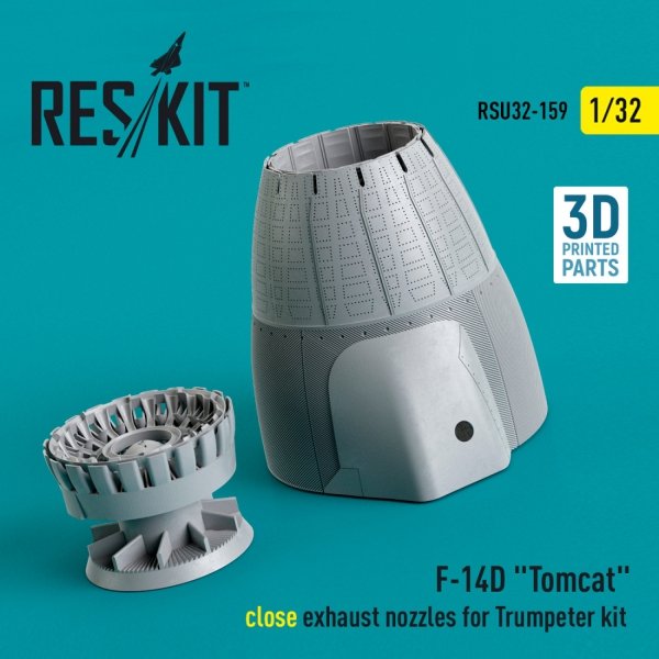 RESKIT RSU32-0159 F-14D Tomcat close exhaust nozzles for Trumpeter kit (3D Printed) 1/32