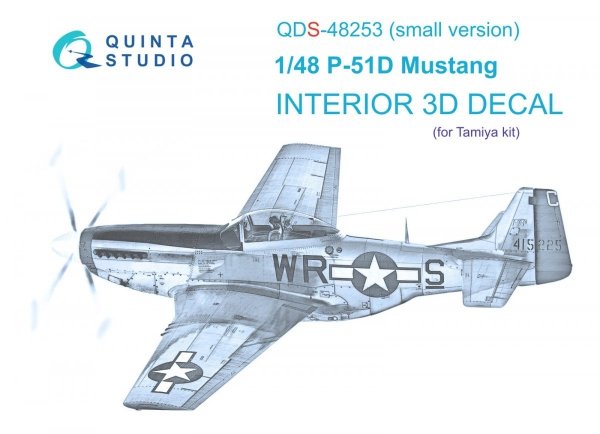 Quinta Studio QDS48253 P-51D 3D-Printed &amp; coloured Interior on decal paper ( Tamiya ) (small version) 1/48