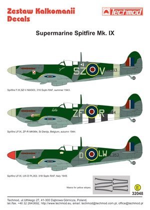 Techmod 32048 - Supermarine Spitfire IX (1:32)