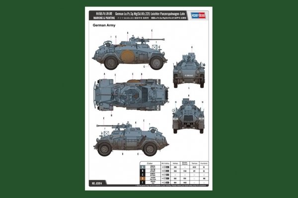 Hobby Boss  83814 German Le.Pz.Sp.Wg Sd.Kfz.221 Leichter Panzerspahwagen-Late