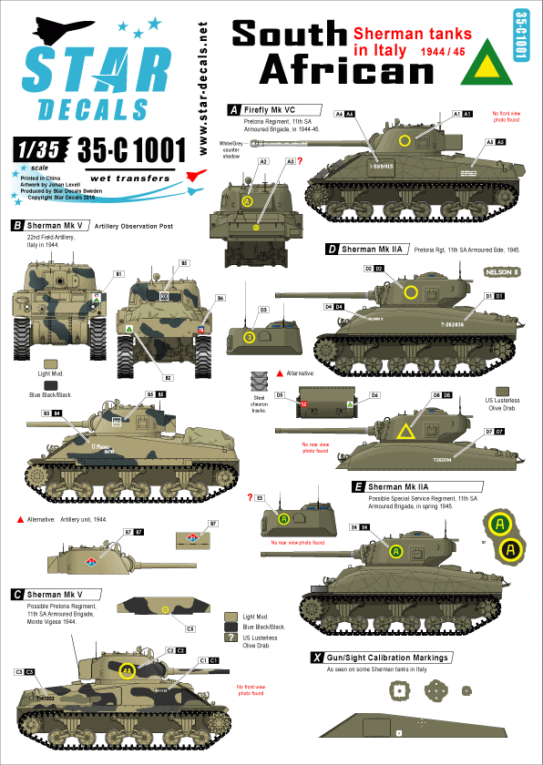 Star Decals 35-C1002 Allied M10 Tank Destroyers in Italy 1/35