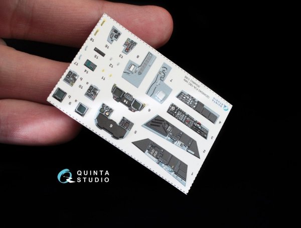 Quinta Studio QD48040 F/A-18С (late) 3D-Printed &amp; coloured Interior on decal paper (for Kinetic) 1/48