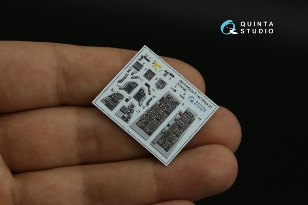 Quinta Studio QDS-48400 F-16C block 25 3D-Printed coloured Interior on decal paper (Kinetic 2022 tool) (Small version) 1/48