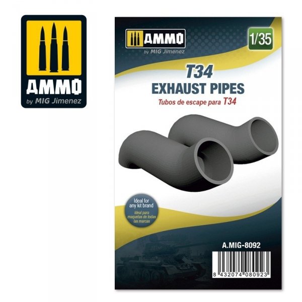 Ammo of Mig 8092 T34 Exhaust Pipes 1/35