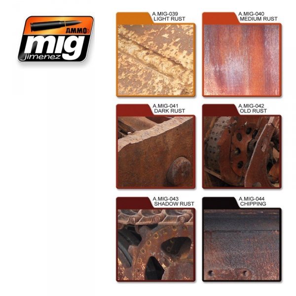 AMMO of Mig Jimenez 7106 RUST EFFECTS COLORS