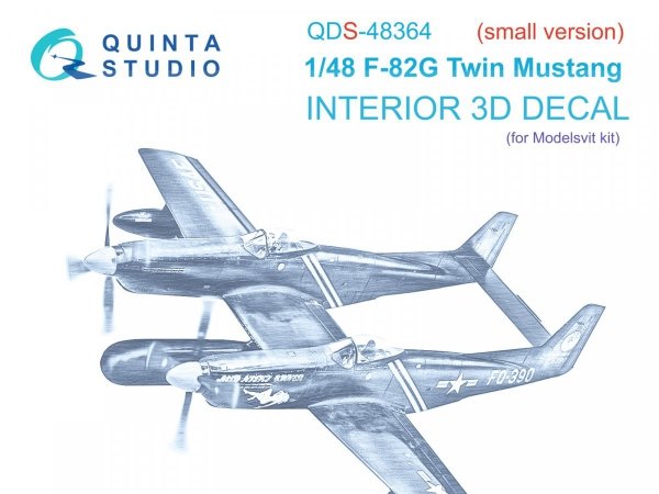 Quinta Studio QDS48364 F-82G Twin Mustang 3D-Printed &amp; coloured Interior on decal paper (Modelsvit) (Small version) 1/48