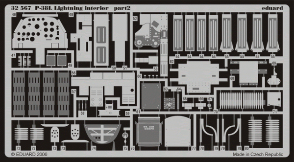 Eduard 32567 P-38L interior TRUMPETER 02227 1/32