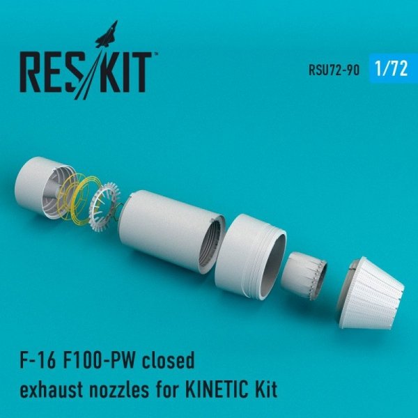 RESKIT RSU72-0090 F-16 F100-PW closed exhaust nozzles for Kinetic 1/72