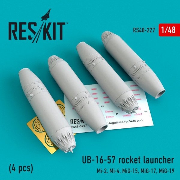 RESKIT RS48-0227 UB-16-57 rocket launcher (4 pcs) 1/48