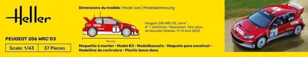 Heller 56113 Peugeot 206 WRC '03 - Starter Kit 1/43