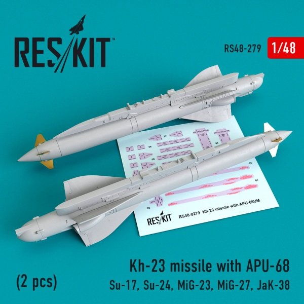 RESKIT RS48-0279 KH-23 MISSILES WITH APU-68 (2 PCS) 1/48