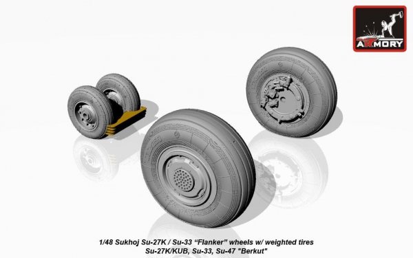 Armory Models AW48023 Sukhoj Su-27K / Su-33 Flanker wheels 1/48