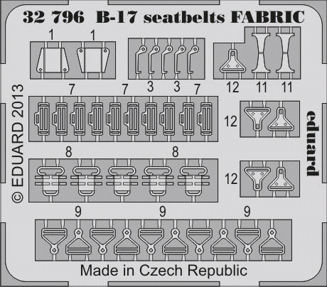 Eduard 32796 B-17 seatbelts FABRIC 1/32 HK Models