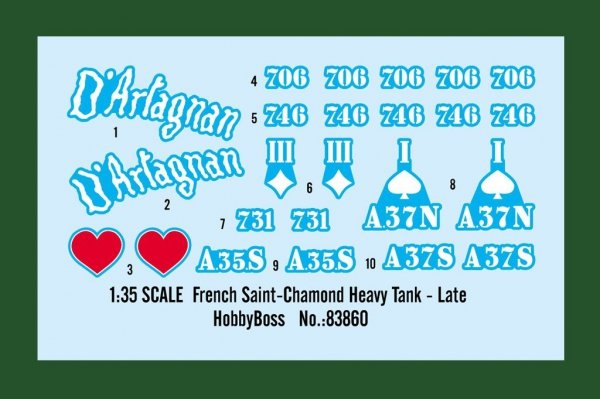 Hobby Boss 83860 French Saint-Chamond Heavy Tank - Late 1/35