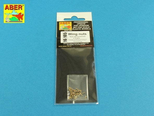 Aber 16105 Wing nuts with turned bolt x 12 pcs. 1/16