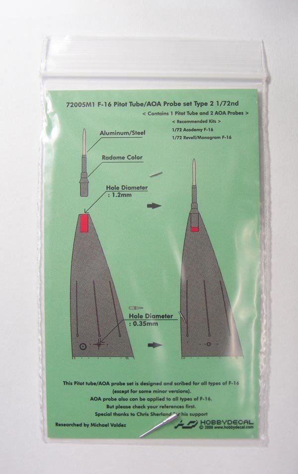 HobbyDecal MT72005V1 F-16 Pitot tube set Type 2 1/72