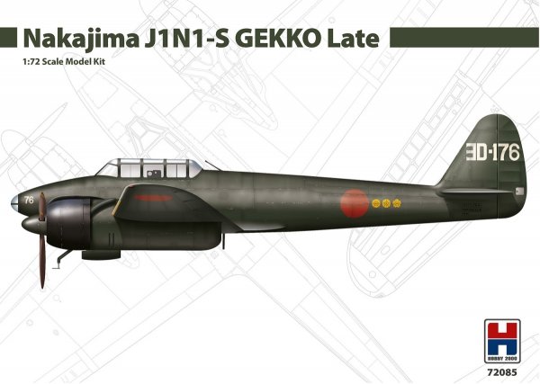 Hobby 2000 72085 Nakajima J1N1-S Gekko Late ( Fujimi + CARTOGRAF + MASKI ) 1/72