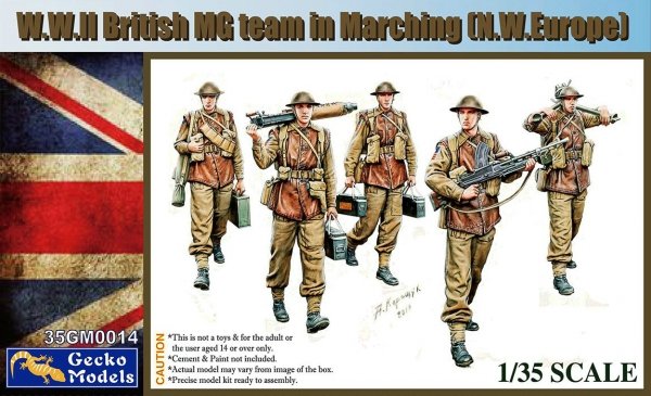 Gecko Models 35GM0014 W.W.II British MG team in marching (N.W. Europe) (1:35)