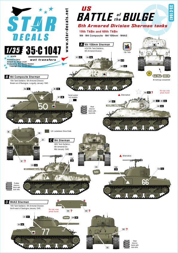 Star Decals 35-C1047 Battle of the Bulge - BoB 1/35