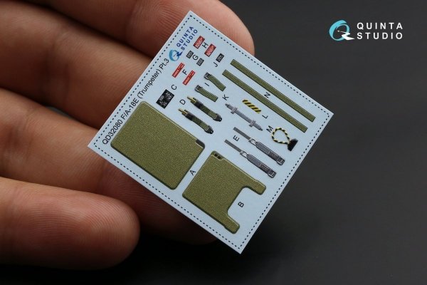Quinta Studio QD32080 F/A-18E 3D-Printed &amp; coloured Interior on decal paper (for Trumpeter kit) 1/32