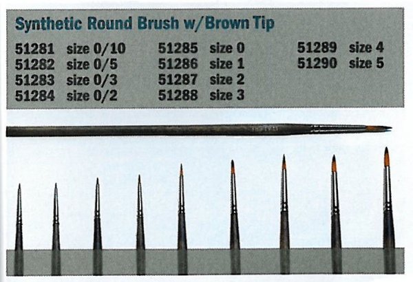 Italeri 51288 3 Synthetic round brush with brown tip
