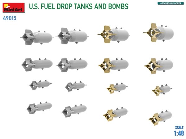 MiniArt 49015 U.S. FUEL DROP TANKS AND BOMBS 1/48