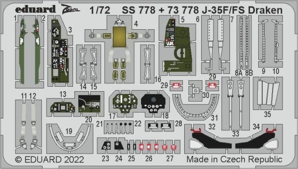 Eduard 73778 J-35F/ FS Draken HOBBY 2000, HASEGAWA 1/72