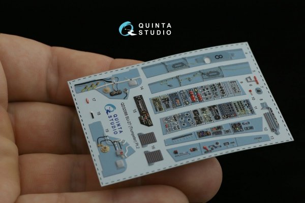 Quinta Studio QD32088 Su-27 3D-Printed &amp; coloured Interior on decal paper (Trumpeter) (full version) 1/32