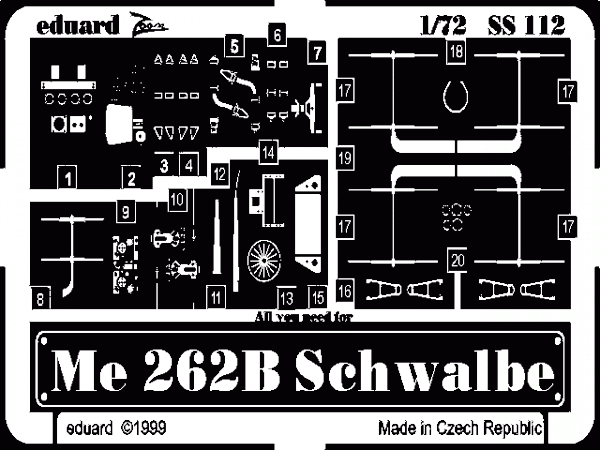 Eduard SS112 Me 262B Schwalbe 1/72 REVELL