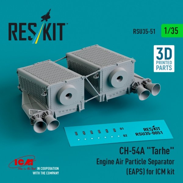 RESKIT RSU35-0051 CH-54A &quot;Tarhe&quot; Engine Air Particle Separator (EAPS) for ICM kit (3D Printed) 1/35