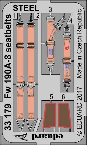 Eduard 33179 Fw 190A-8 seatbelts STEEL REVELL 1/32