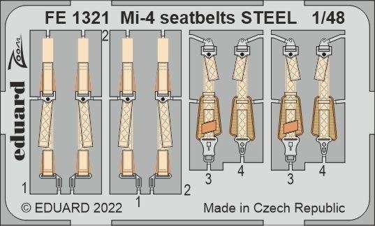 Eduard FE1321 Mi-4 seatbelts STEEL TRUMPETER 1/48