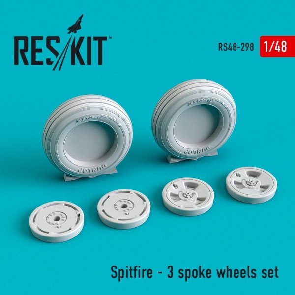 RESKIT RS48-0298 SPITFIRE (3 SPOKE) WHEELS SET 1/48