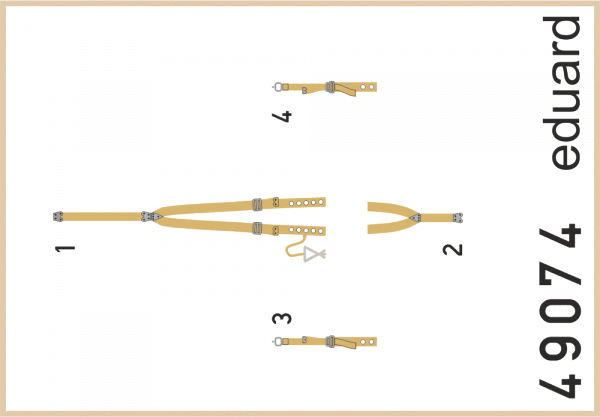 Eduard 49074 Spitfire Mk. VIII seatbelts SUPERFABRIC 1/48 EDUARD, HASEGAWA