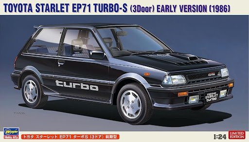 Hasegawa 20687 Toyota Starlet EP71 Turbo-S (3 Door) Early Version (1986) 1/24