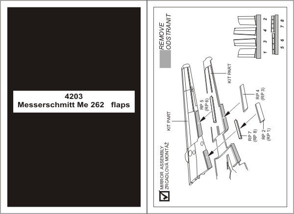 Aires 4203 Me 262A Schwalbe flaps 1/48 TAMIYA