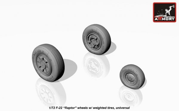 Armory Models AW72315 F-22 Raptor wheels w/ weighted tyres 1/72