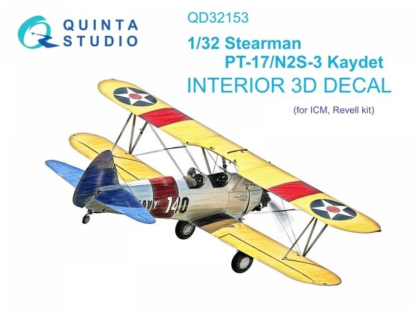 Quinta Studio QD32153 Pt-17/N2S-3 Kaydet 3D-Printed coloured Interior on decal paper (ICM) 1/32