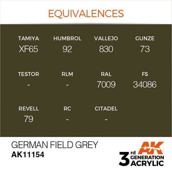 AK Interactive AK11154 GERMAN FIELD GREY – STANDARD 17ml
