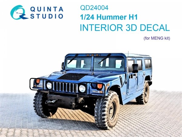 Quinta Studio QD24004 Hummer H1 3D-Printed &amp; coloured Interior on decal paper (MENG) 1/24