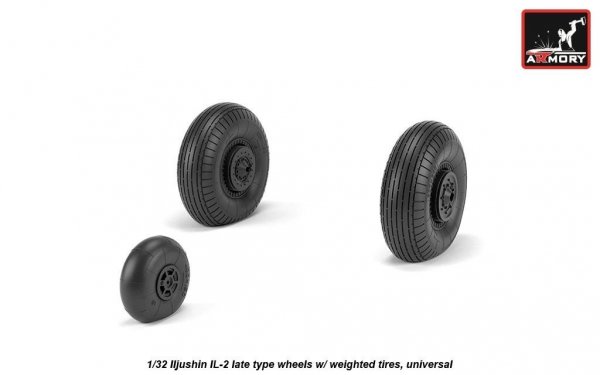 Armory Models AW32016 Iljushin IL-2 Bark late type wheels w/ weighted tyres 1/32