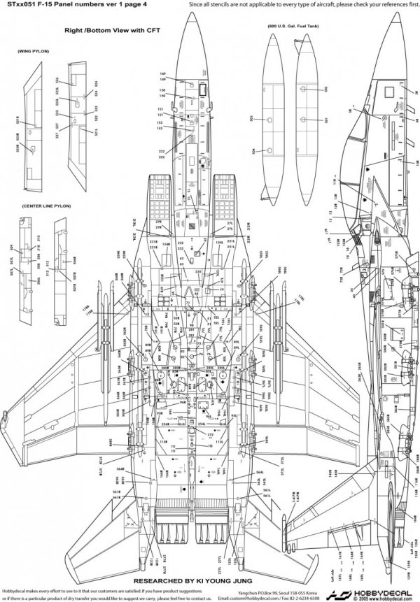 HobbyDecal ST48051V1 F-15 Panel numbers ver 1 1/48