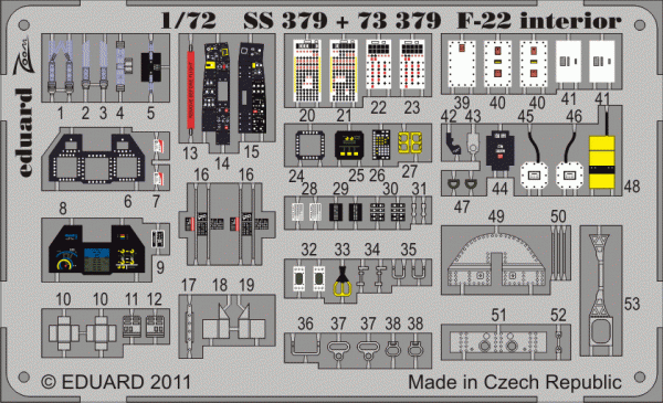 Eduard 73379 F-22 S. A. 1/72 FUJIMI